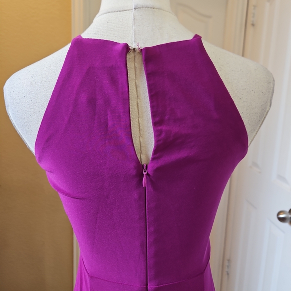 Jump Apparel Magenta Halter Neck Evening Gown – Size 3/4 - Picture 8 of 11